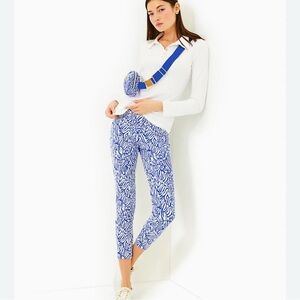 Lilly Pulitzer Corso Pant Martinique blue zee bebe golf Size 14